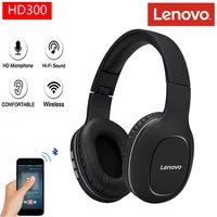 lenovo hd300 bluetooth headset wireless foldable computer headphone with noise cancelling sports running stereo gaming headset