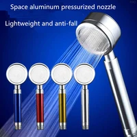 space aluminum handheld shower nozzle european style all metal bathroom shower pressurized removable and washable nozzle