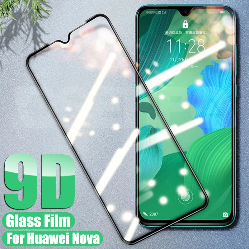 

9D Full Cover Tempered Glass For Huawei Nova 8 7 6 SE 7i 5 5i 5T 4 4E 3 3i 3E Screen Protector Huawei P30 P40 Lite E Glass Film