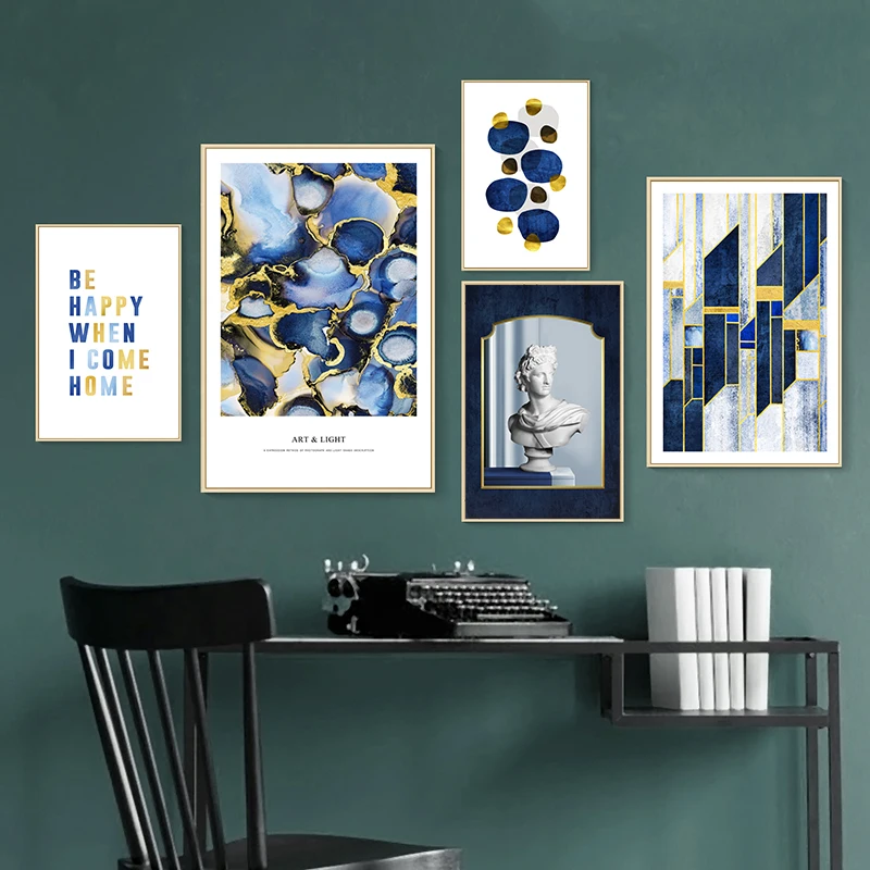 Скандинавский постер для скульптуры винтажный геометрический абстрактный холст