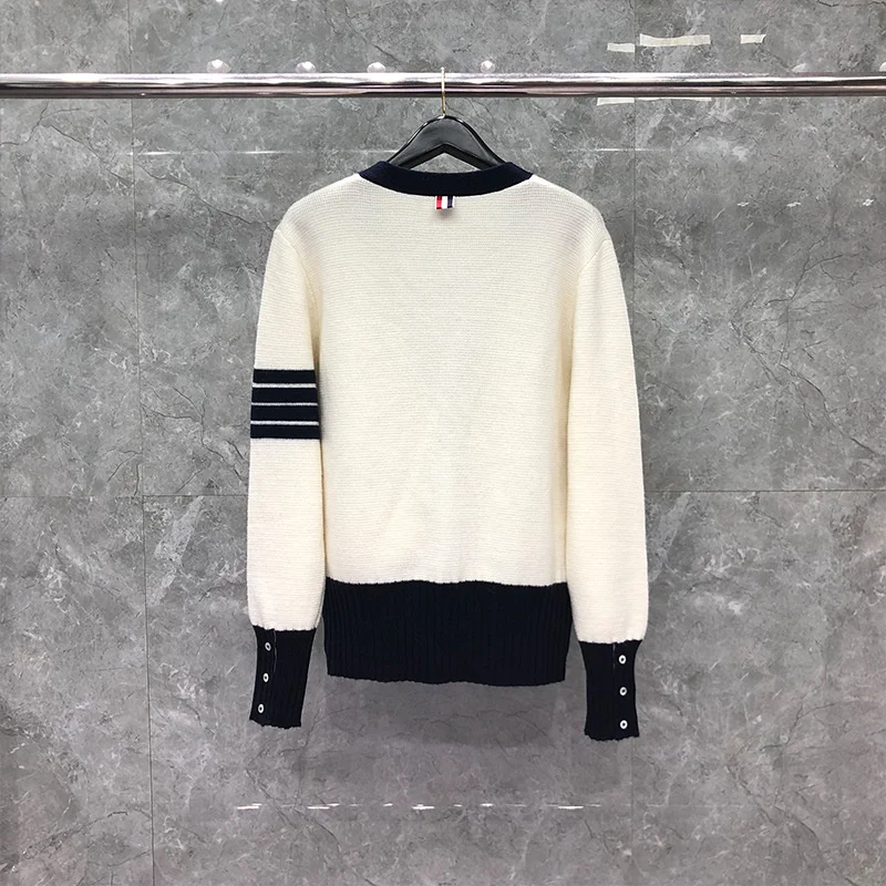 

Шерстяной свитер мужской, Повседневный, полосатый, в стиле пэчворк, Осень-зима, 2021