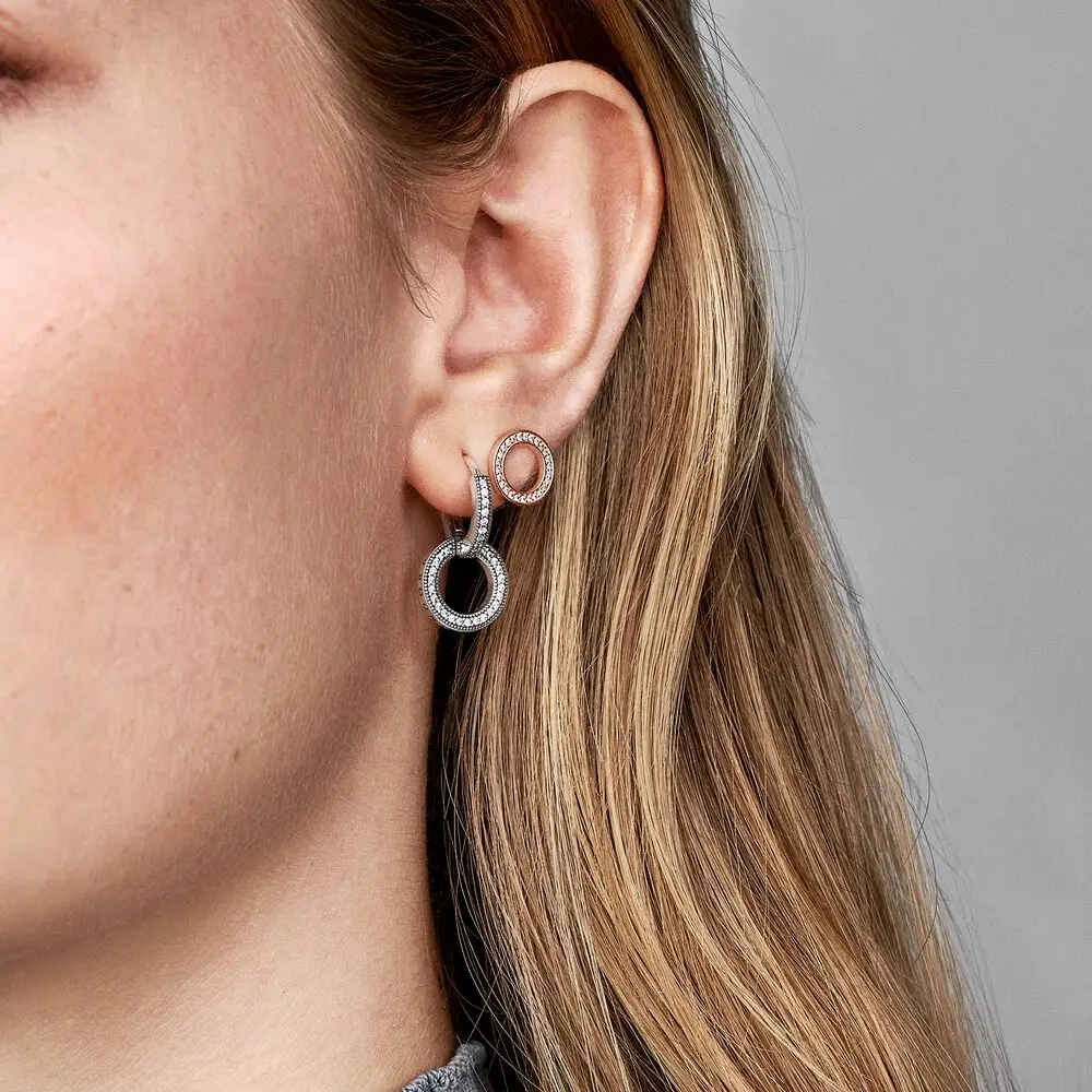

Summer new style 925 sterling silver round diamond ladies Korean earrings fashion ladies earrings 2021 s925