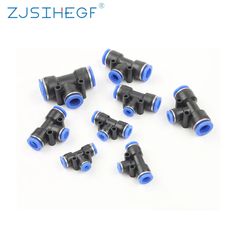 Колышек воздушные пневматические фитинги 3-х полосная T Тип Пластик быстроное