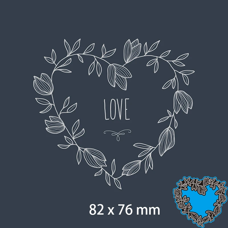 

82*76mm Leaf Heart Cutting DIES Stencil DIY Scrapbook Embossing Card Craft Template Paper Photo Album