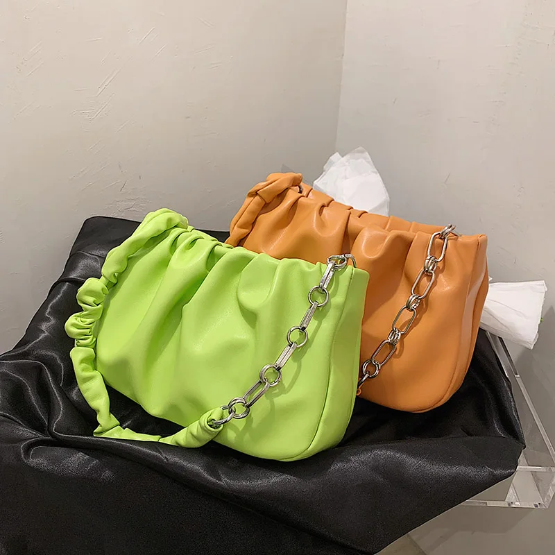 

Small Soft PU Leather Underarm Shoulder Crossbody Bags For Women 2021 Summer Fashion Ladies Classic Chain Handbags And Purse