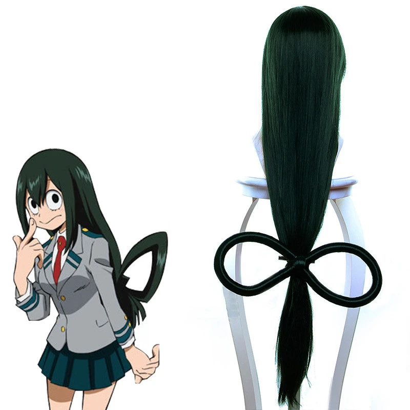 Boku no Hero Academy Tsuyu Asui косплей парик мой герой женские длинные зеленые синтетические