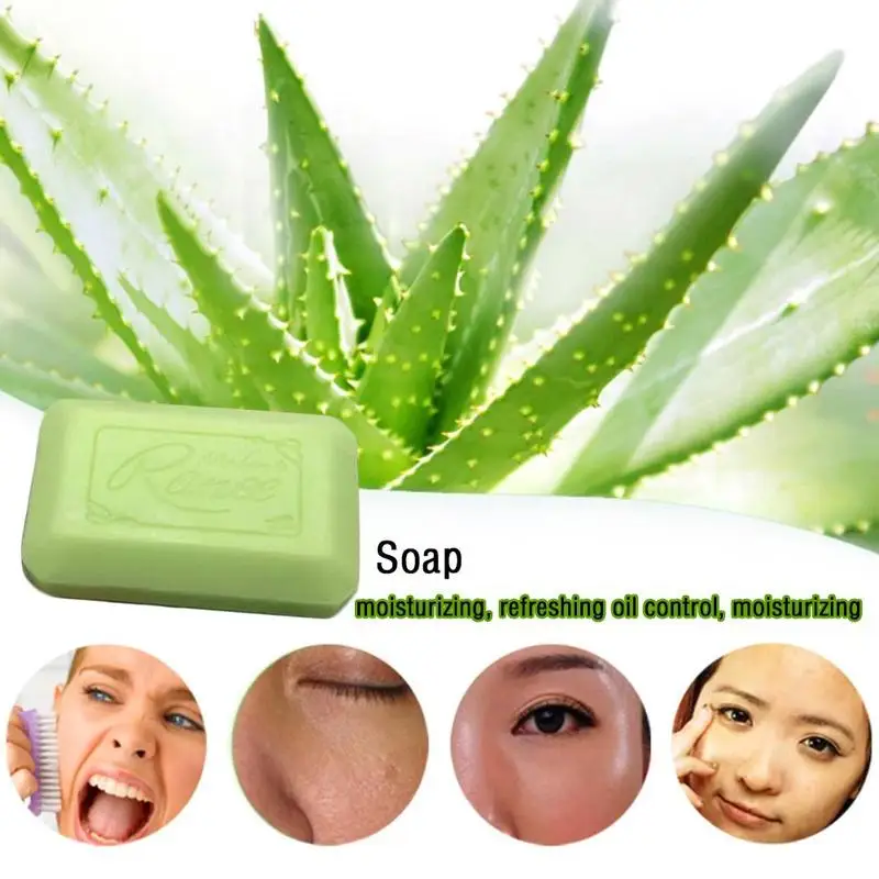 

New 100g Aloe Vera Soap Skin Care Detoxification Oil-control Bath Sapone Healthy Hand Soaps Blanqueador Skin-whitening Piel N4C8