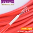 Кабель высокого напряжения 40 кВ 22AWG, красный положительный провод для лазерного блока питания CO2, лазерной трубки и лазерной резки
