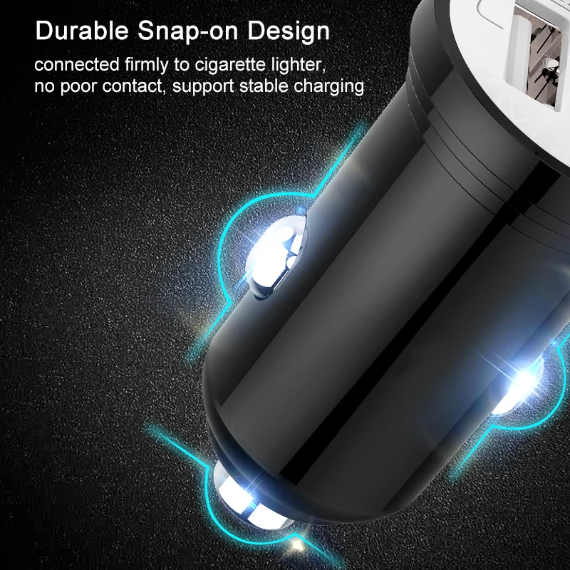 Автомобильное зарядное устройство с двумя USB-портами для планшетов GPS быстрое 3 4 А