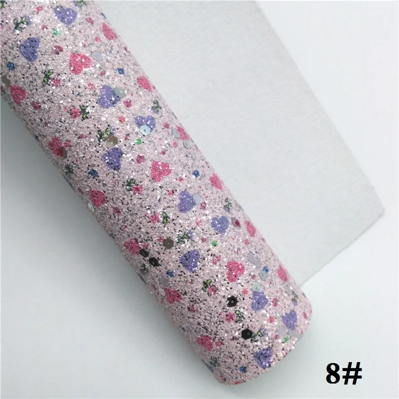8 Glitterwishcome 21X29 см А4 Размер синтетическая кожа, сердца блеск с принтом кожа, искусственная из искусственной кожи Ткань Винил для бантов, GM601A - Цвет: 8