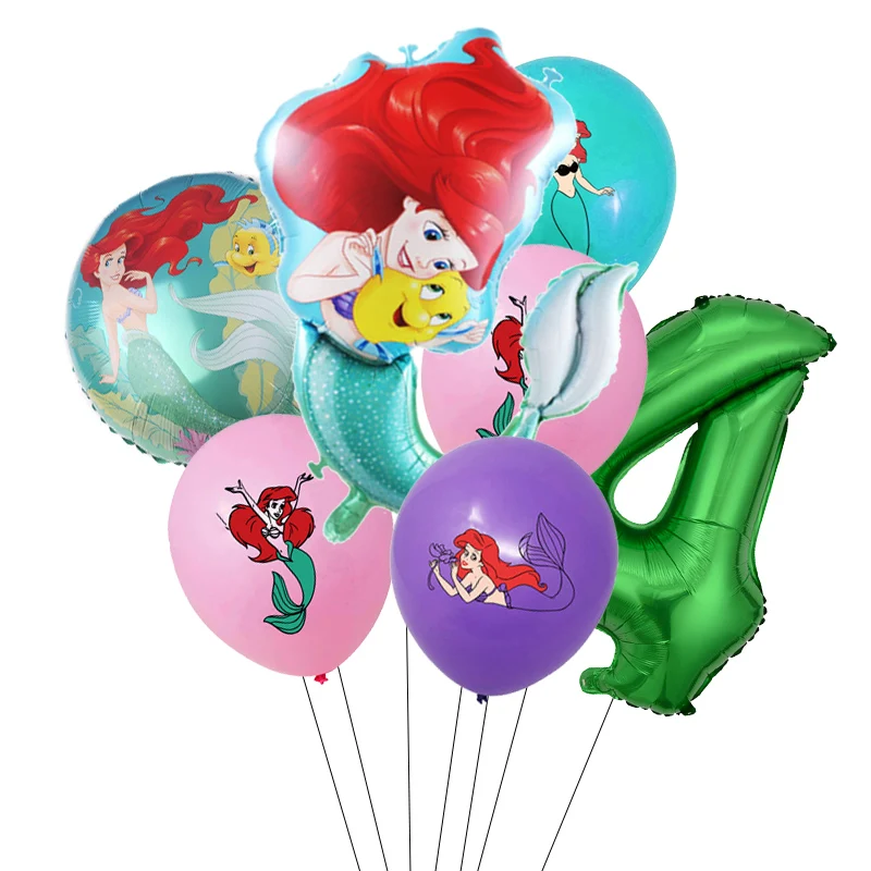 7 шт. фольгированные воздушные шары Русалка Ариэль | Дом и сад