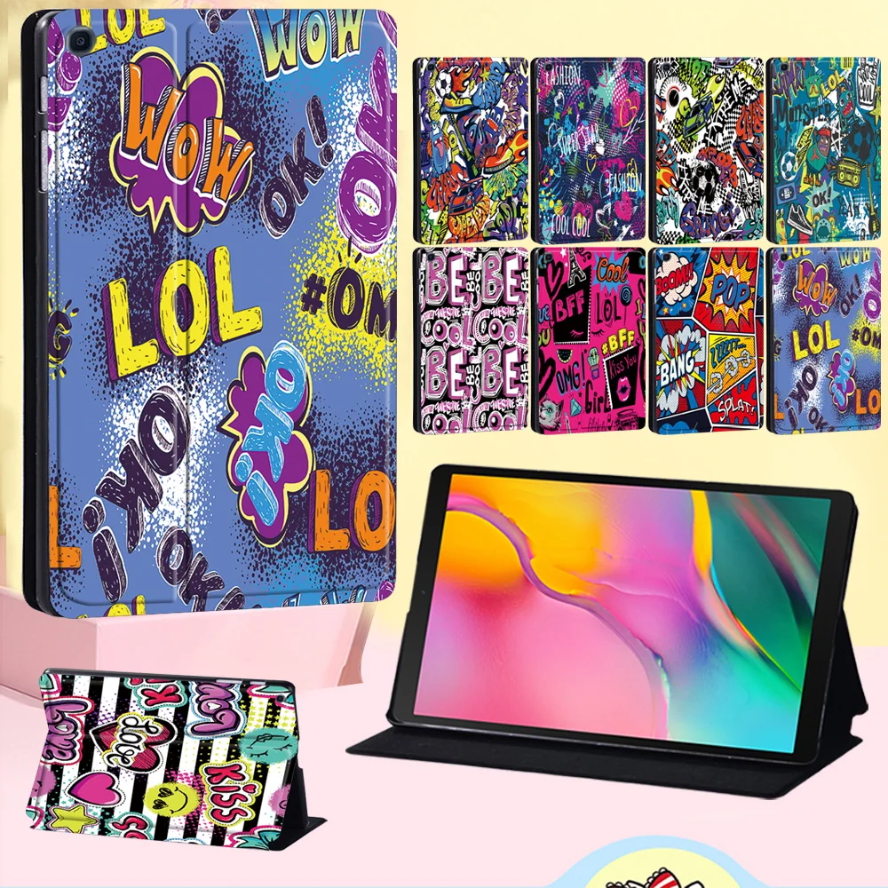 

Anti-fall Tablet Case Samsung Galaxy Tab S6 T860 T865 10.5"/Tab S4 T830 T835 10.5"/Tab S5e T720 T725- Graffiti Series Cover Case
