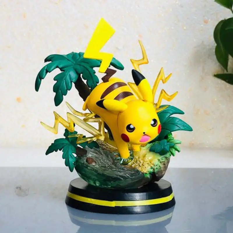

Anime Pokemon GK Action Figure Toys Pikachu Cyndaquil Chikorita Vulpix Bulbasaur PVC Collectible Model Toys Doll Gifts for Kids