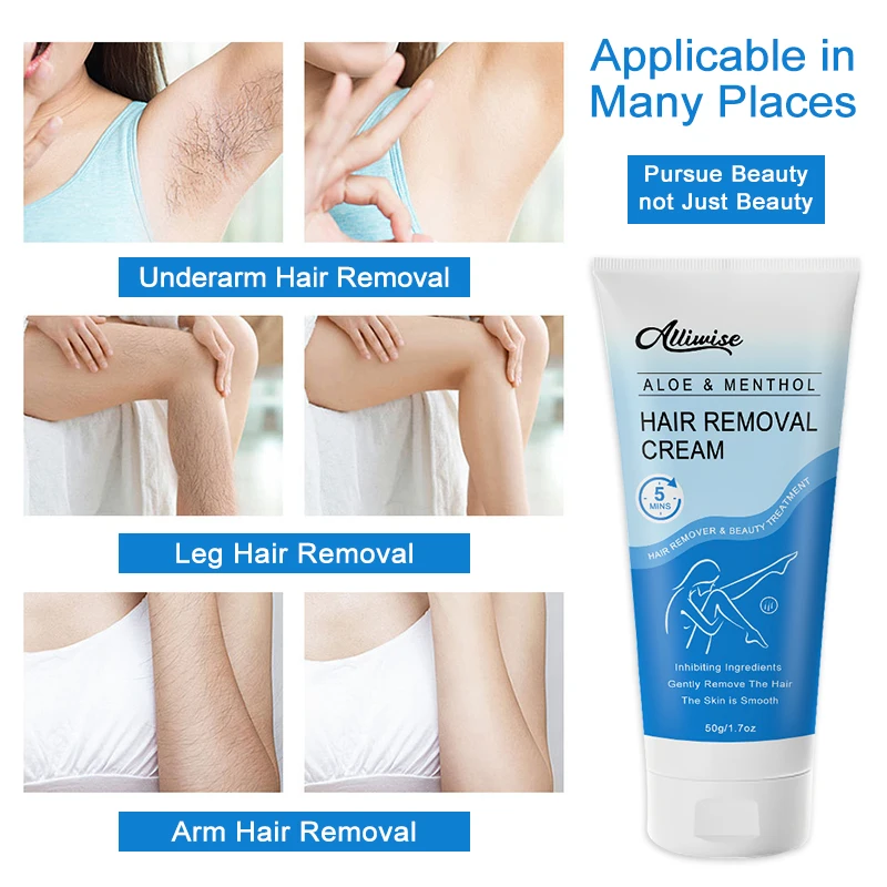 Мощный крем для удаления волос Alliwise 50 г депиляция тела бороды бикини ног подмышек