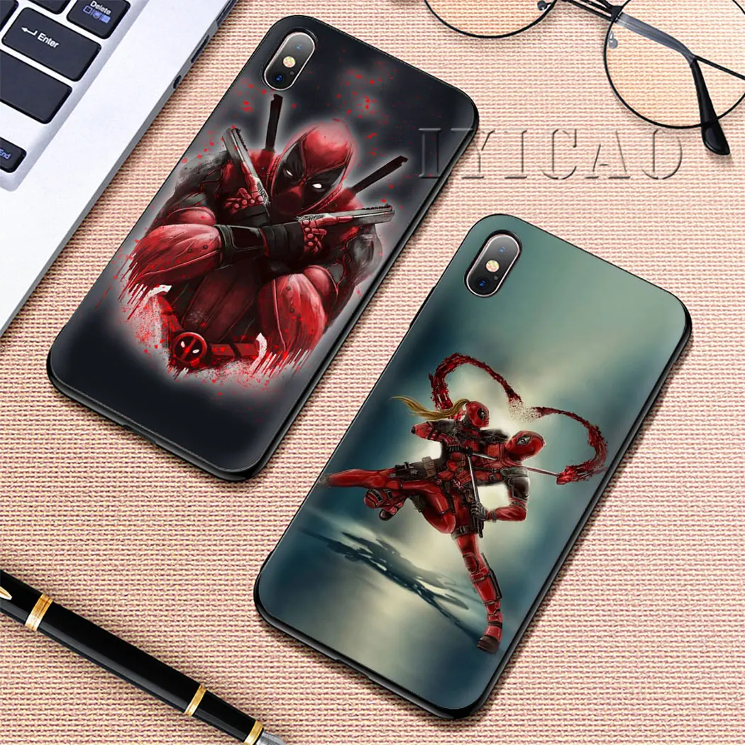 IYICAO Дэдпул Мягкий силиконовый чехол для телефона iPhone 11Pro Max Xr Xs X 6 6S 7 8 Plus 5 5S SE