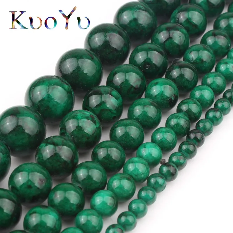Бусины из Малахита зеленые нефритовые бусины натурального камня круглые