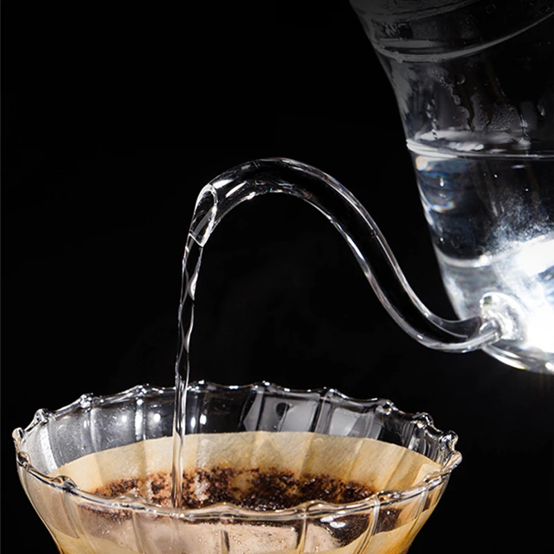 Стеклянный кофейник с тонким носиком гусиная шея ручной работы чайник защитой от