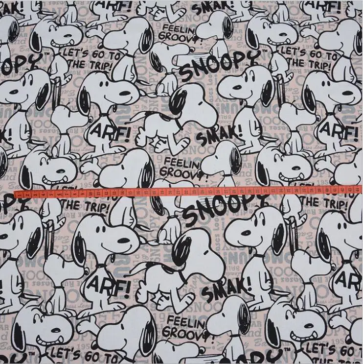 Snoopy холщовая ткань с принтом можно использовать кошельки, обувь и шляпы, ремесла, дорожные принадлежности, товары для домашних животных, автомобильные suppli diy