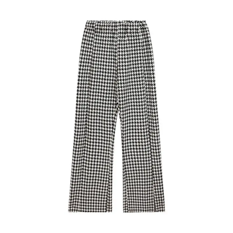 

Qianniao split wide leg pants women's spring and autumn 2021 new Korean fashion straight tube loose floor dragging casual pants