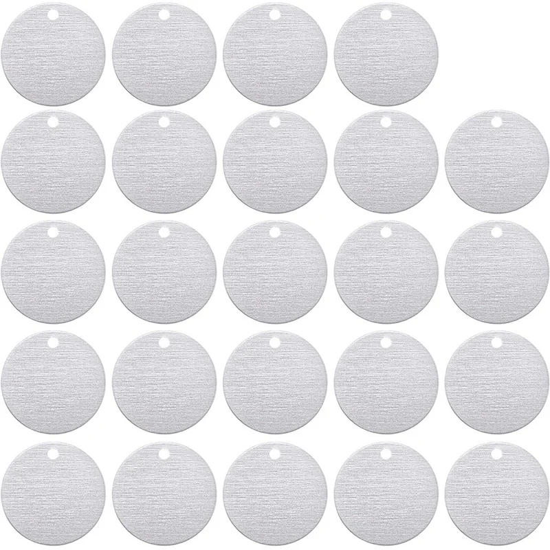 Штамповочная пустая этикетка 2 54 см круглая с отверстием толстая алюминиевая 0 06