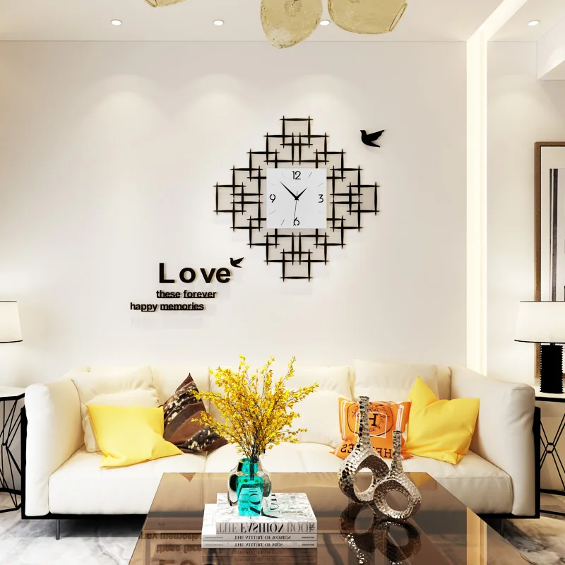 Большие настенные часы современный дизайн модные 3D геометрические акриловые