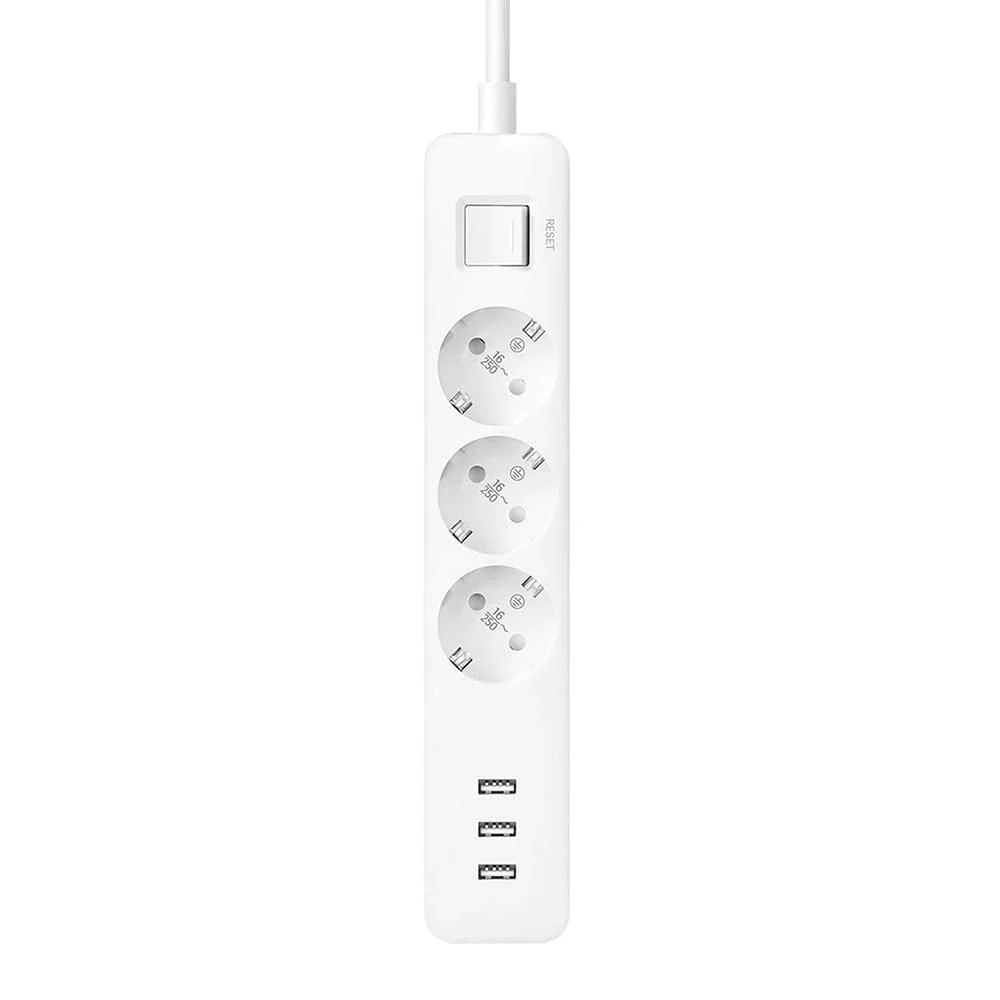 Удлинитель питания XIAOMI MI (3 розетки 3 USB) белый|Электрические розетки| |