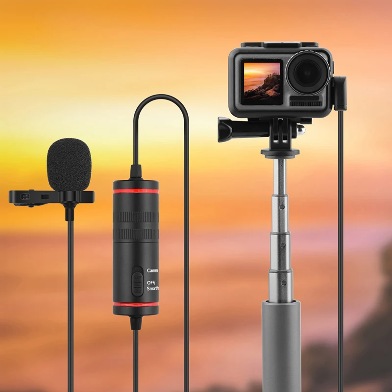 

3.5mm o Video Record Lapel Microphone for Phone Android Mac Vlog Mic for OSMO ACTION Camera Camcorder Recorder
