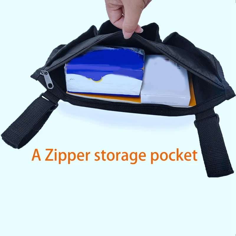 

Wheelchair Side Bag for Back Wheelchair Storage Bag Pouch Fits Most Bed Rail Scooters Walker Power & Manual Electric Wheelchair