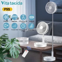 p9s 7200mah usb portable fan easy storage wireless rechargeable floor stand desktop fan foldable for travel camping household