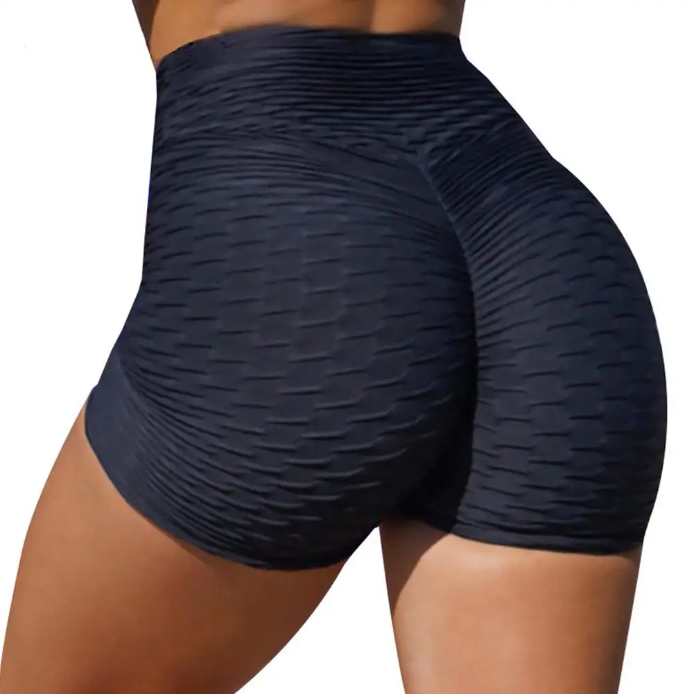 

Women Fitness Shorts Casual High Elastic Waist Push Up Polyester Shorts Solid Skinny Summer Workout Shorts Femme