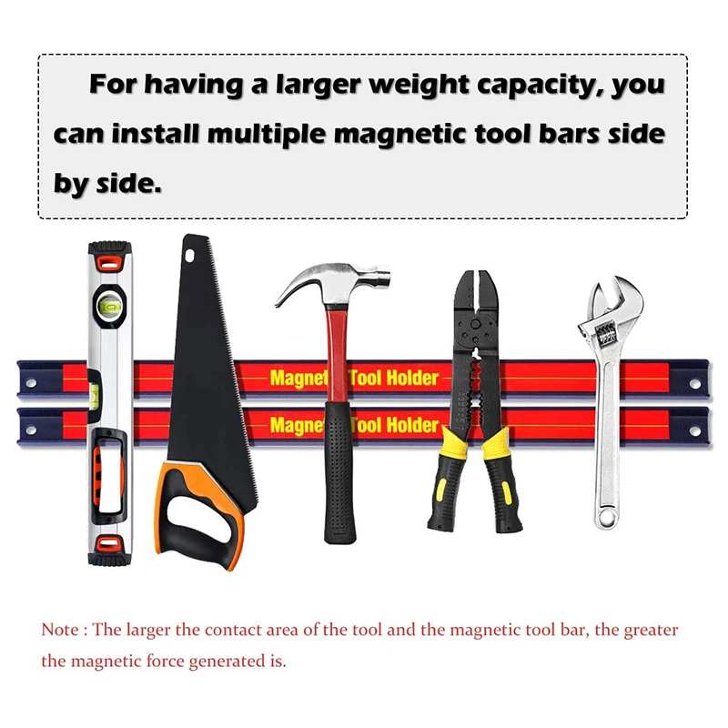 

6 Pieces 20cm/8 Inch netic Tool Holder Rod, Space Saving and Sturdy Storage Rack with Wall Mounting Screws