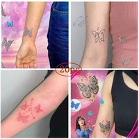 20pclot color butterfly temporary tattoo stickers women sexy waterproof body art fake tattoo arm chest full body tattoo sticker