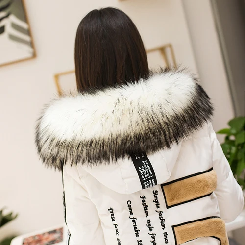 white black tips Креативный модный теплый зимний воротник из искусственного меха енота зимний мужской и женский искусственный мех енота парка меховой воротник пушистый меховой воротник - Цвет: white black tips