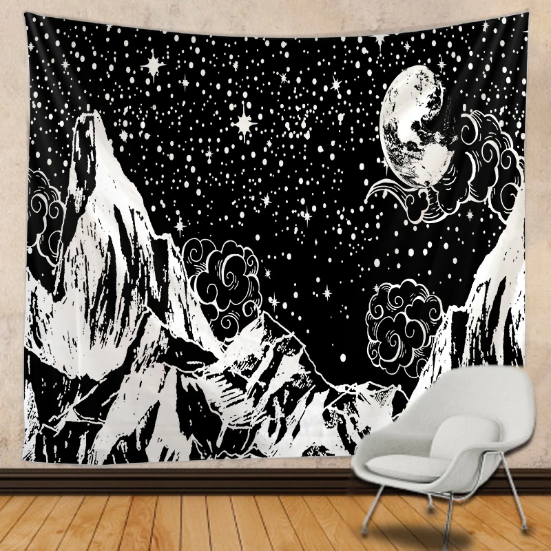 

Japanese wall tapestry Abstract whale painting tapestry sunset mountain forest Hippie Mandala landscape wall hanging household c