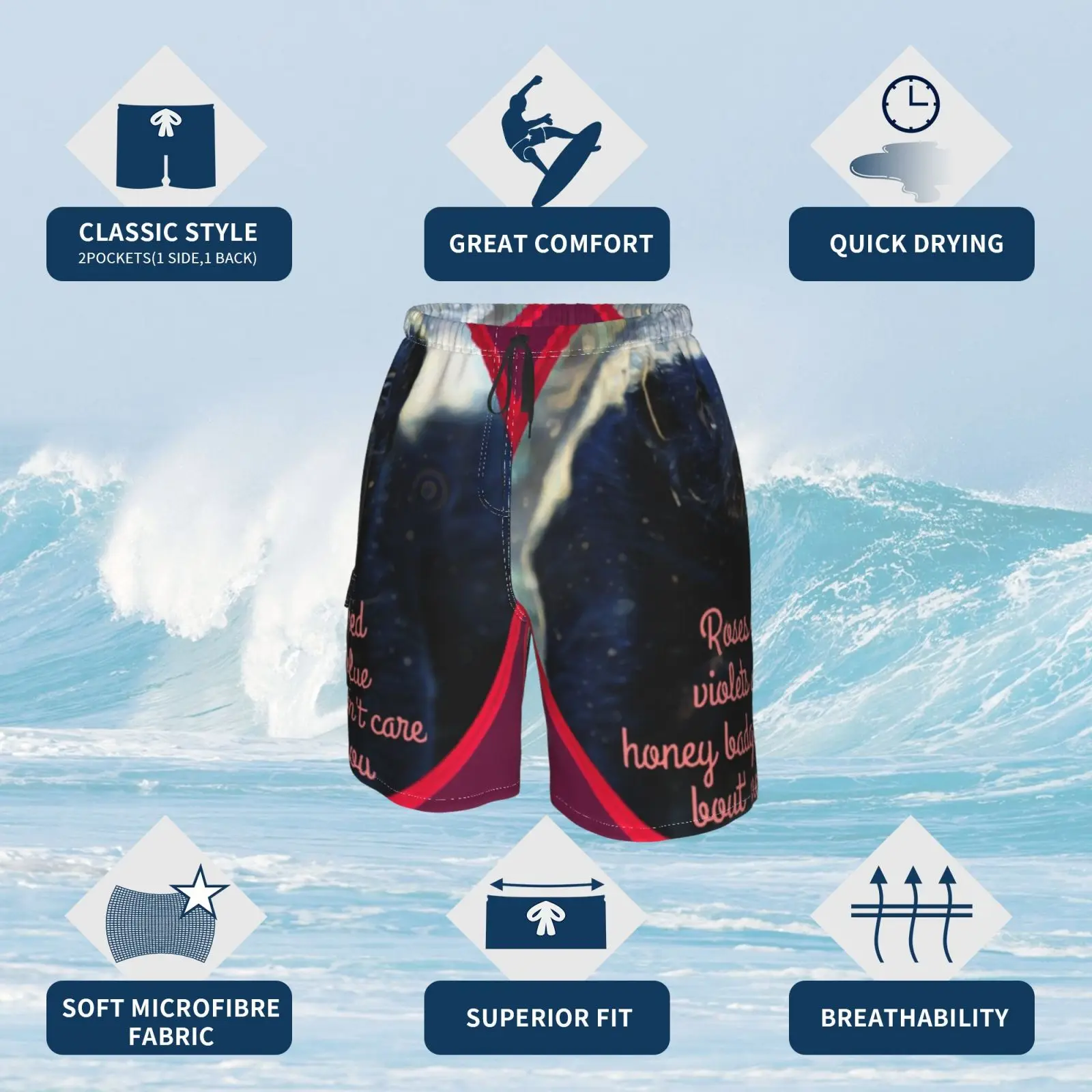 Пляжные шорты медовый барсук поэма смешной страх Hone Y|Плавки и пляжные шорты| |