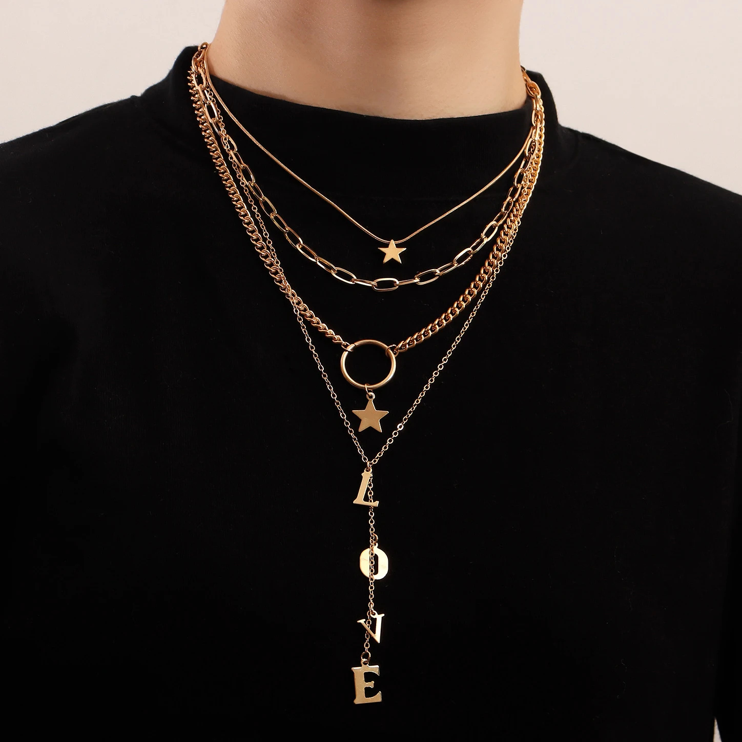 

Ingemark Multilayer Long Tassel Chain Love Pendant Necklace for Women Vintage Gothic Punk Star Choker Sweather Aesthetic Jewelry