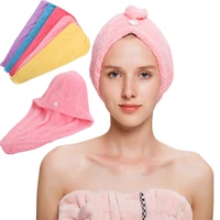 microfiber quick dry hair turban 1pcs towels women bath drying towels bathroom essential accessories for curly wrap hair spa cap
