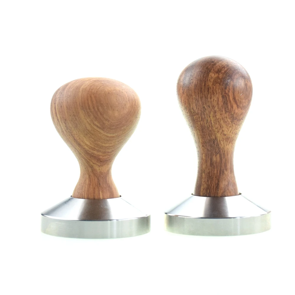 Деревянная ручка из нержавеющей стали база кофе тампер порошок молоток плоская