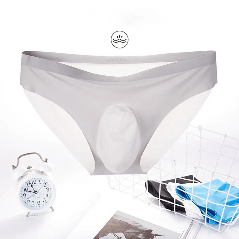 

Men Seamless Underwear Soft Sexy Men Briefs Underpants Male Cool Ice Silk U Pouch Male Panties Gay Underwear Ropa Pants
