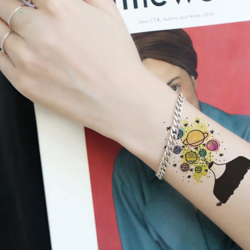 1 шт. водостойкая тату-наклейка со звёздным небом |