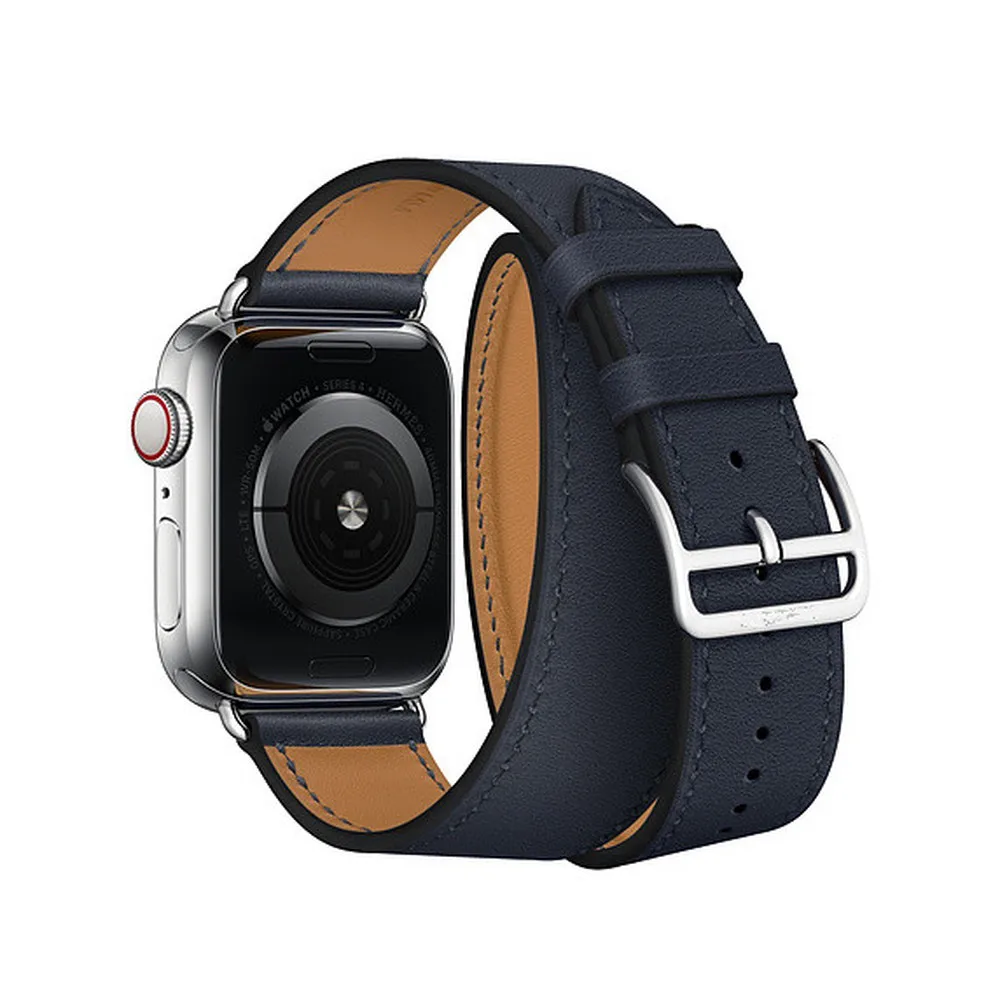 Двойной ремешок для iWatch серии 4 3 2 1 удлиненная Петля из натуральной кожи Apple Watch Band