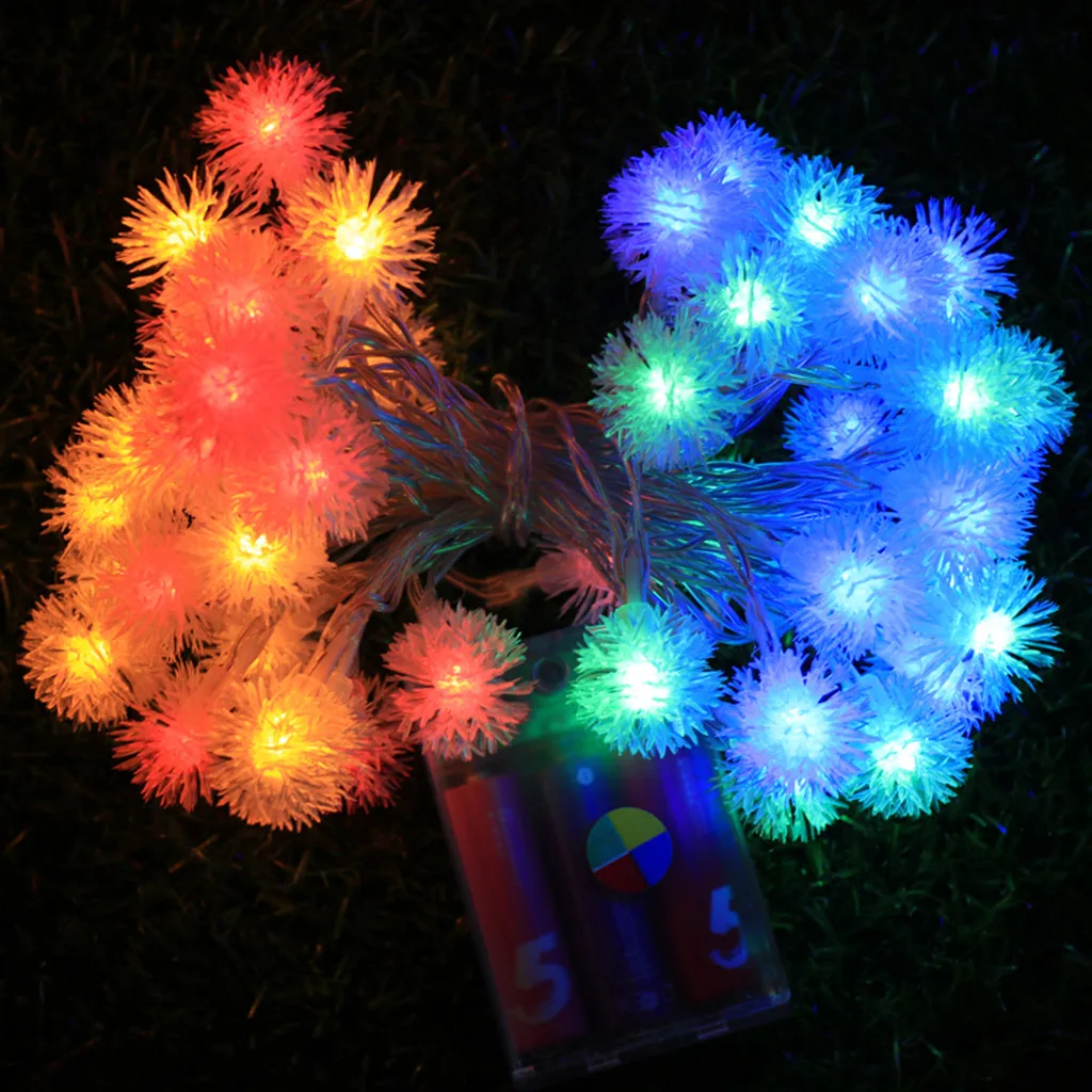 10LED светильник гирлянда s свадебное украшение сказочный меховой шар лампа для