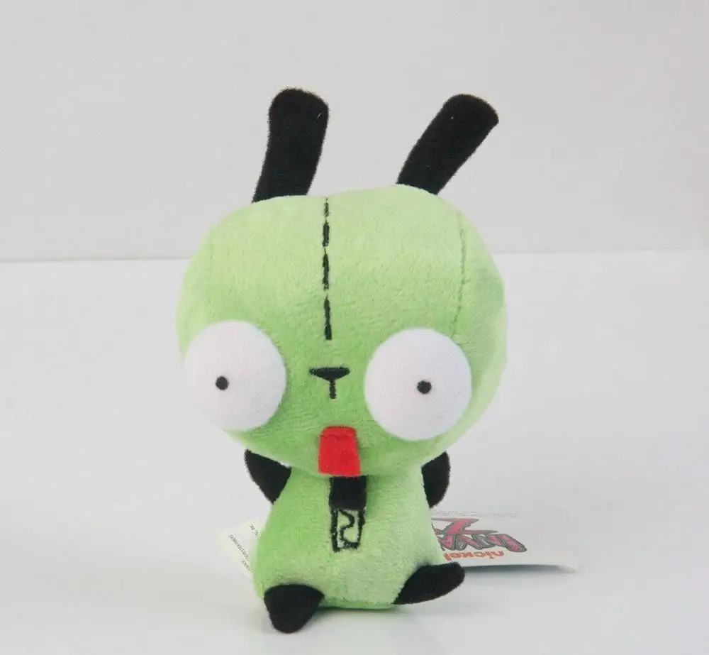Мини Alien Invader Zim Gir 3D выпуклые глаза зеленый 5 ''плюшевая кукла милая игрушка