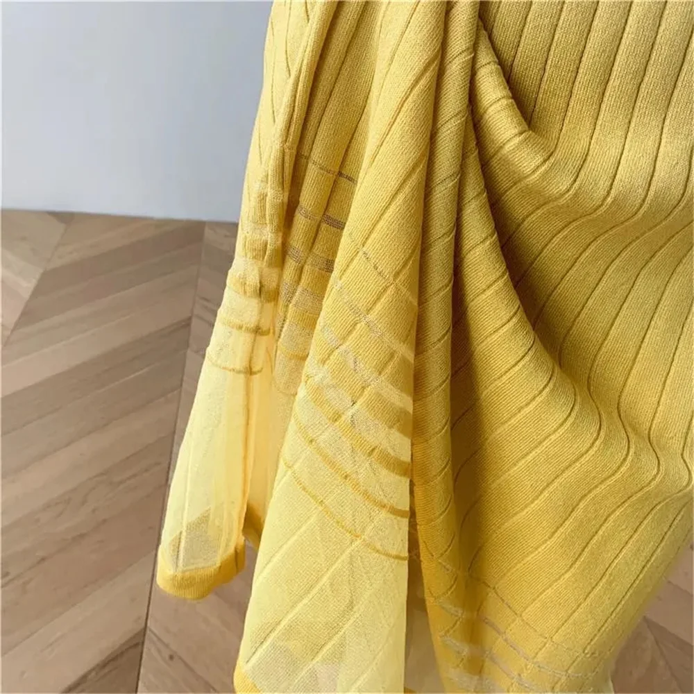 

Knitted Mesh Stitching Striped Dress Spring Autumn Short Sleeve Stretch Sukienka Pleated Korean Elegant Aesthetic Bodycon Dress