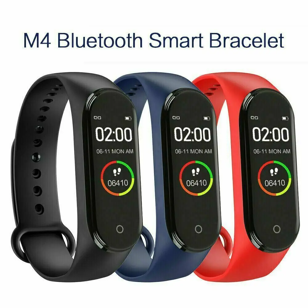 Новые умные часы M4 с Bluetooth браслет монитором кровяного давления пульсометром