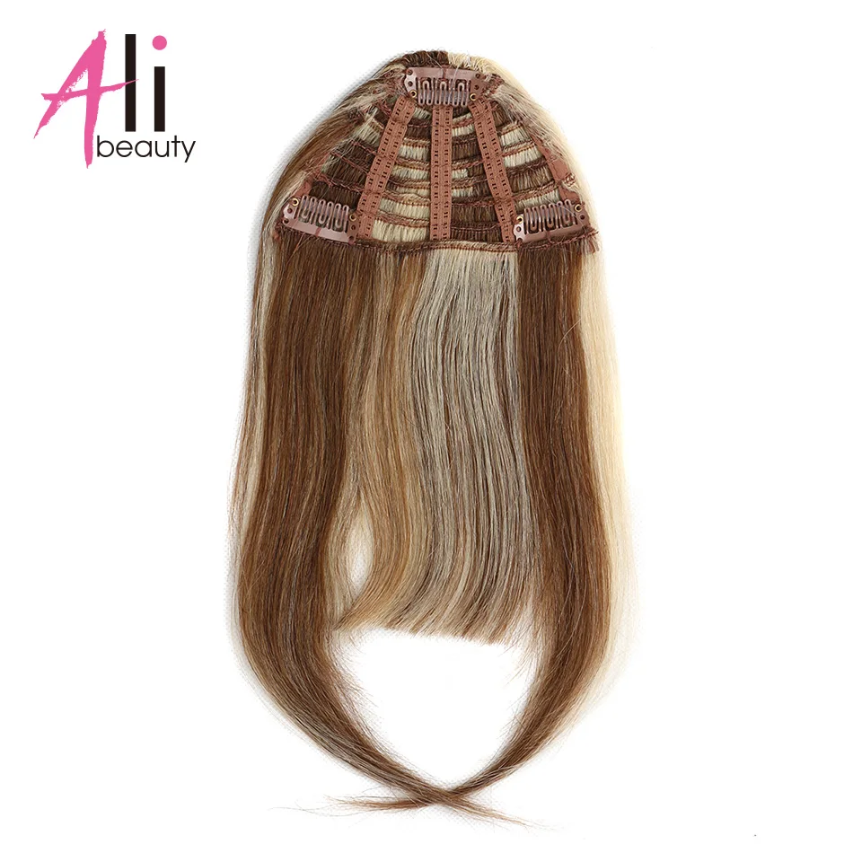 Ali-beauty, человеческие волосы, челка, бахрома, заколки в машинном изготовлении, волосы remy для наращивания, 10 цветов - Цвет: p6-613