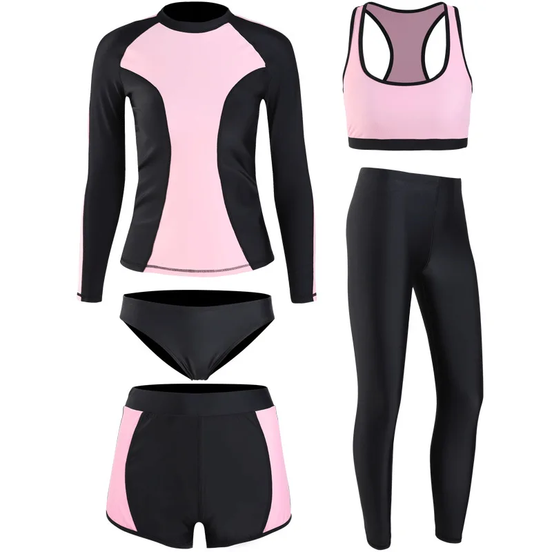 

Woman Bikini Swimwear Women's 2019 Beach Swimming Womens Surf Tankinis Swinmsuits Women Rash Guard New Sun Proof Korea Zipper