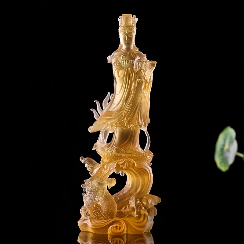 

Домашняя семья эффективный защитный талисман благословенный мир Мазу богиня моря масу коллекция цветная глазурованная статуя украшение