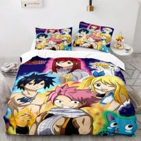 anime fairy tail 3d duvet cover with pillow cover bedding set single double twin full queen king bed set for bedroom decor