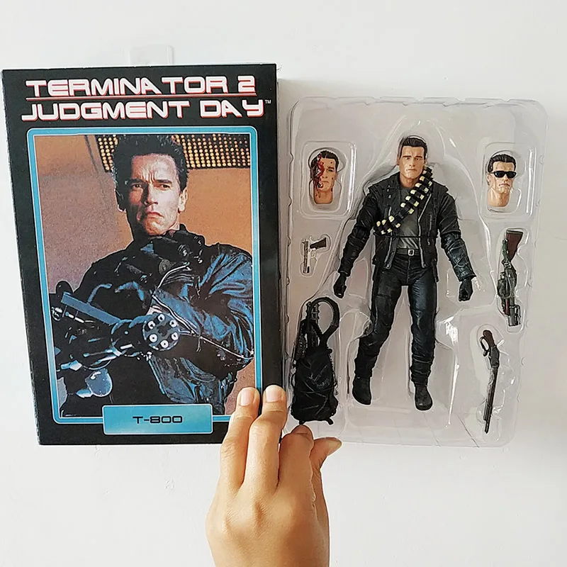18 см нека Терминатор 2 суждения день T 800 Арнольд Шварценеггер ПВХ фигурку Модель